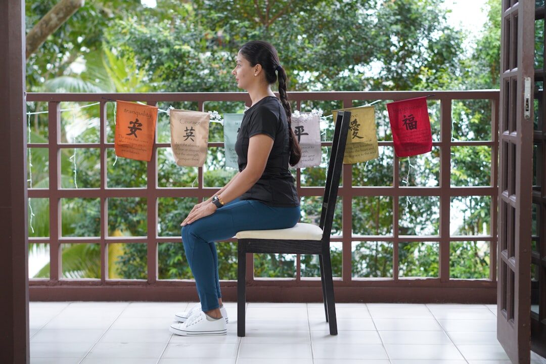 senior doing chair exercise