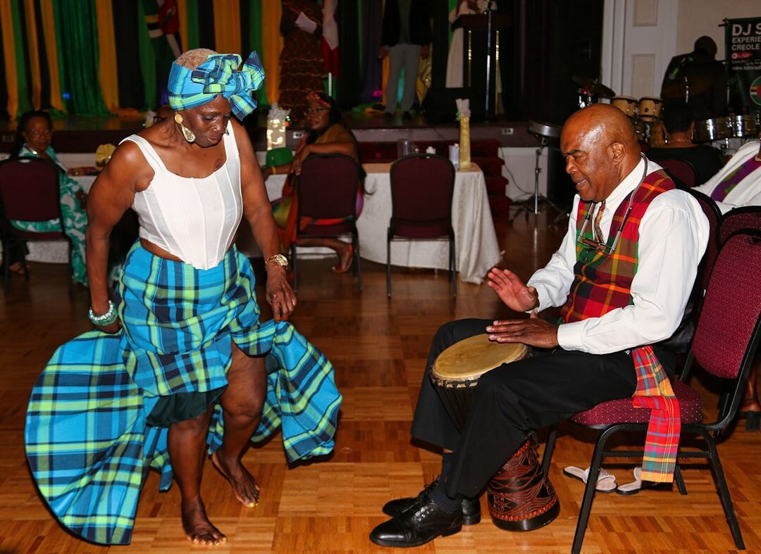 seniors at cultural event with music