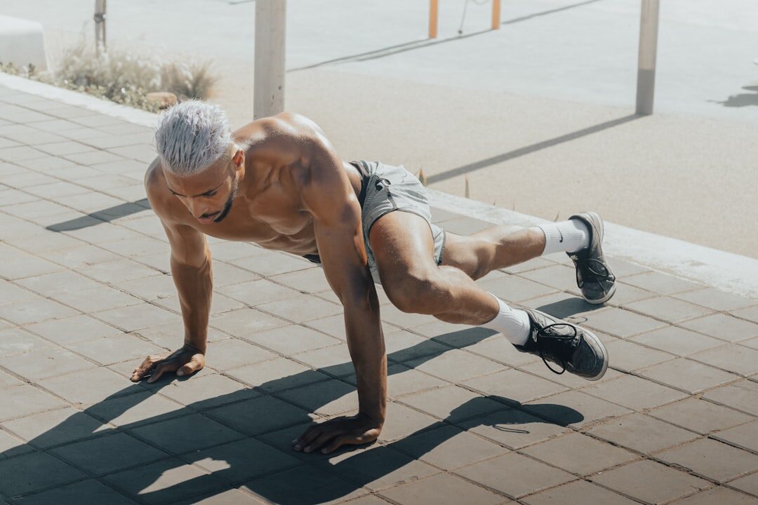 senior doing leg lifts