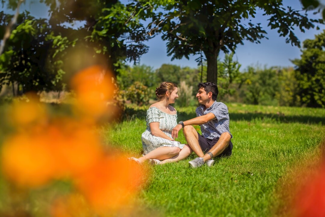 senior couple relaxing in garden