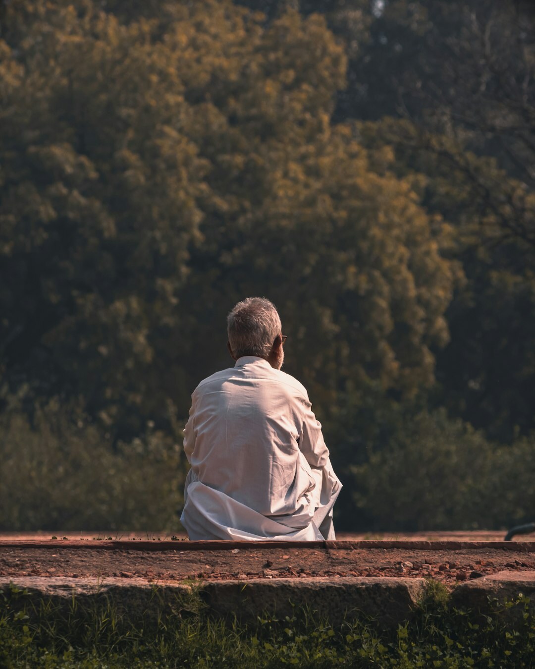 senior meditating