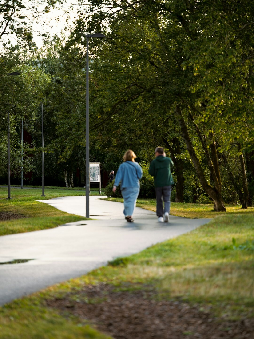 senior couple walking in park