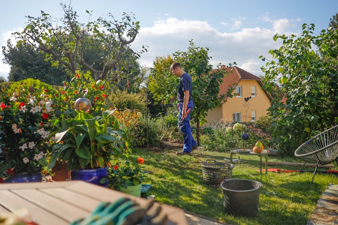 elderly person gardening outdoors